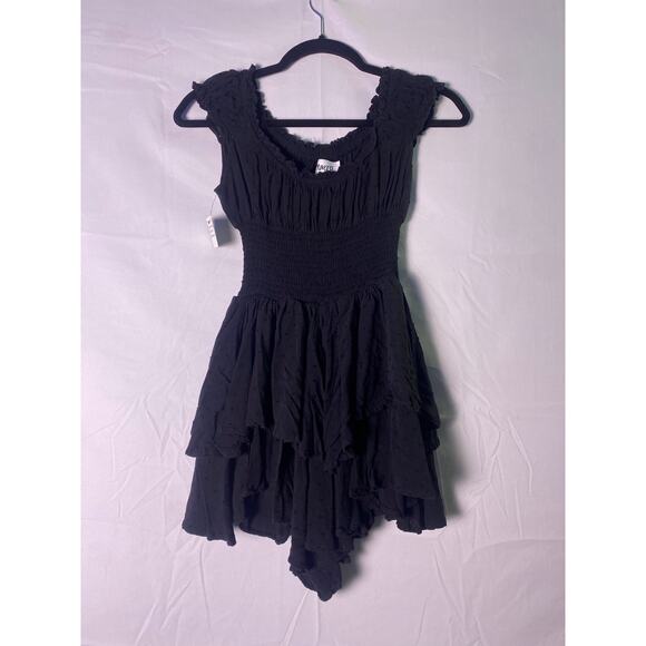 Princess Polly Pants - Princess Polly Black The Love Galore Babydoll Romper Ruffled Smocked Size 2